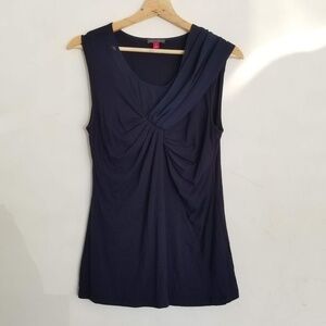 Vince Camuto Navy Criss Cross Lace Shoulder Small